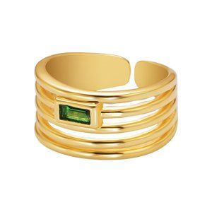 Gold Plated Crystal Ring